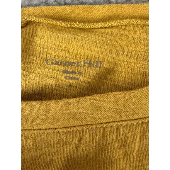 Garnet Hill Size L Organic Cotton Minimalist Casual Top Mustard Yellow Pullover - Picture 5 of 8